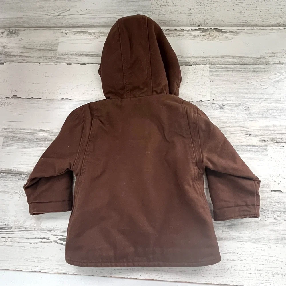 Berne Boys 12 Month Sherpa Lined Hooded Full Zip Jacket In Brown